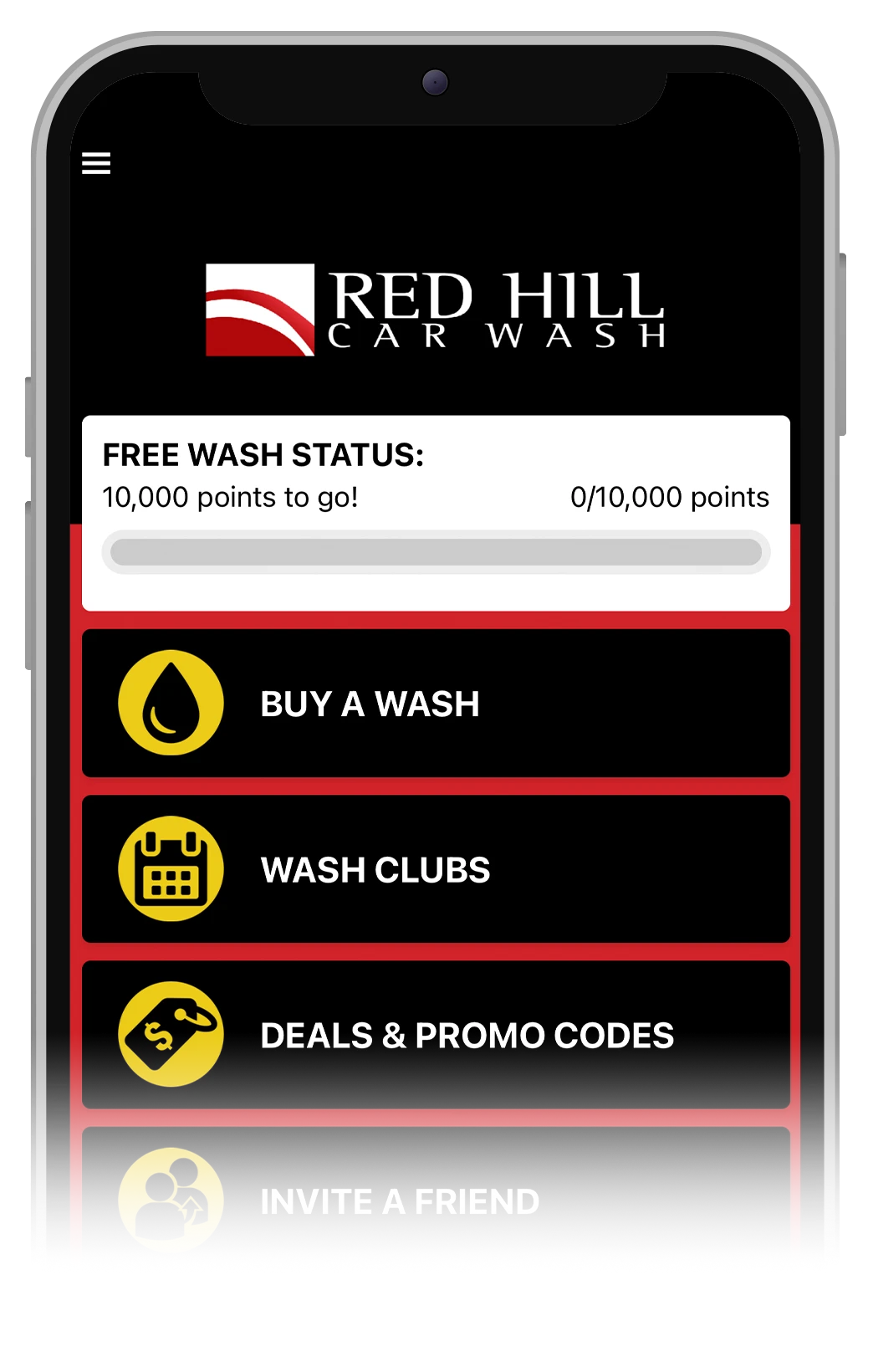 Red Hill Car Wash Tunnel App on iOS